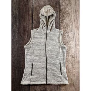 Kuhl Alaska Hooded Sherpa Lined Heather Gray Vest Small Full Zip